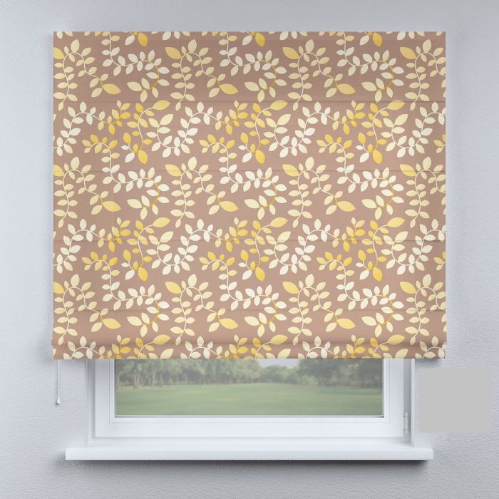 Римська штора DECOLIV листья с цветами коричневые