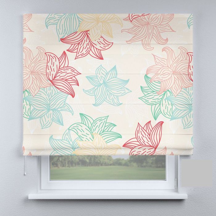 Римська штора з ланцюжковим карнизом різні квіти