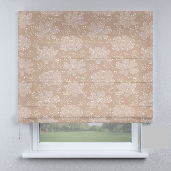 Римська штора DECOLIV лилии на коричневом фоне