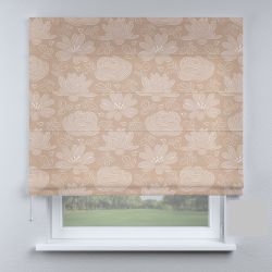 Римська штора з фотодруком лілії на коричневому фоні