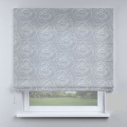 Римська штора з фотодруком троянди на сірому фоні