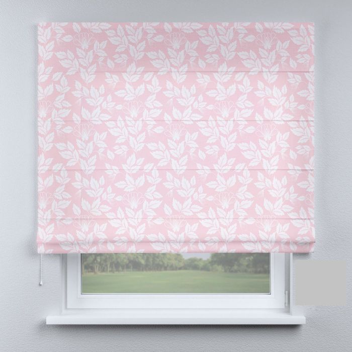 Римська штора DECOLIV листья на розовом фоне