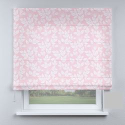 Римська штора з фотодруком листя на рожевому фоні