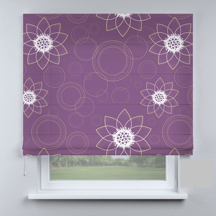 Римська штора з ланцюжковим карнизом прованс квіти фіолетові