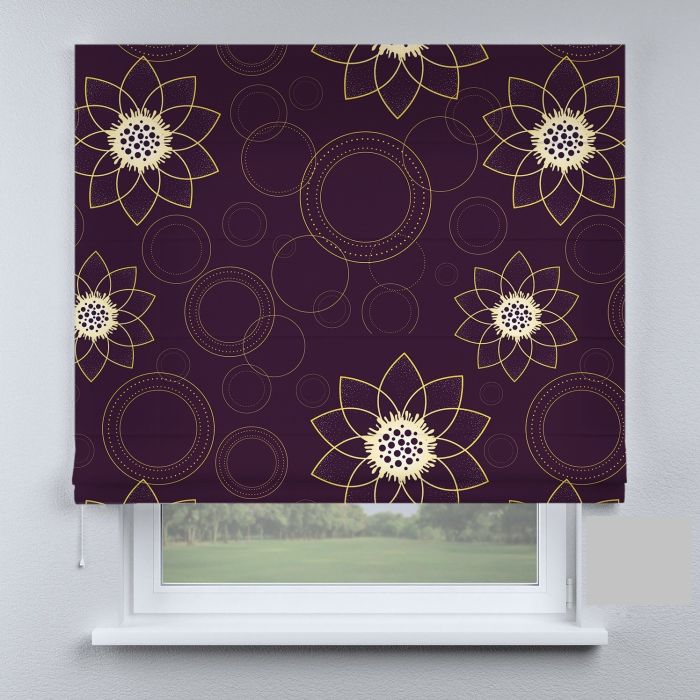 Римська штора з фотодруком прованс квіти бордові