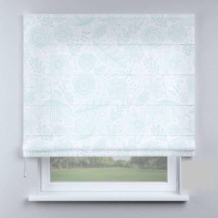 Римська штора з ланцюжковим карнизом прованс квіти блакитні