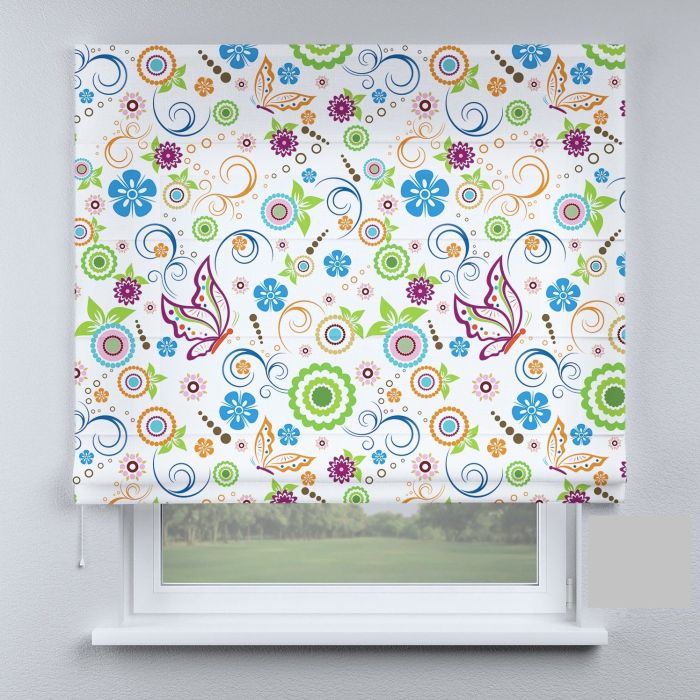 Римська штора з ланцюжковим карнизом прованс з птахами