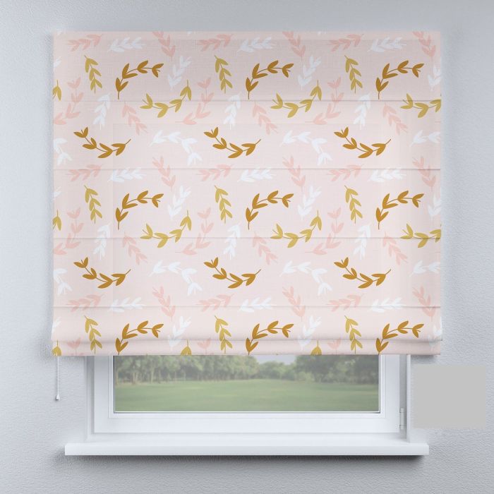 Римська штора з ланцюжковим карнизом прованс різнокольорові з гілками