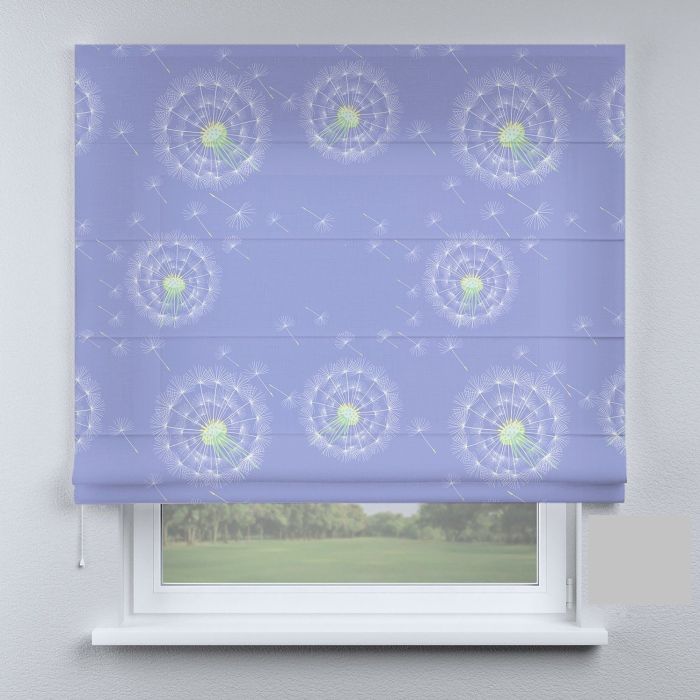 Римська штора з ланцюжковим карнизом кульбаби фіолетові