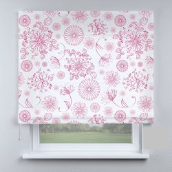 Римська штора з ланцюжковим карнизом кульбаби рожеві