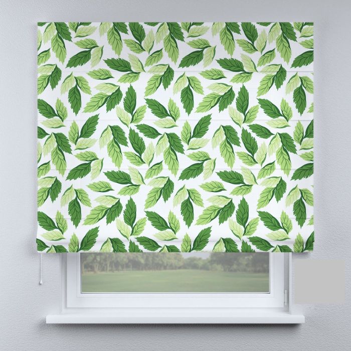 Римська штора з фотодруком листя зелені