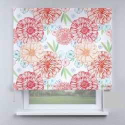 Римська штора з фотодруком квіти червоні великі