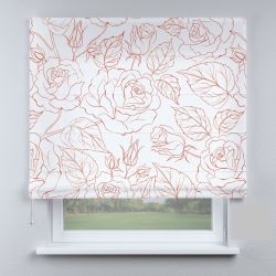 Римська штора з ланцюжковим карнизом великі квіти червоні