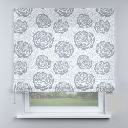 Римська штора з фотодруком великі квіти сірі