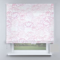 Римська штора з фотодруком великі квіти рожеві