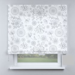 Римська штора з ланцюжковим карнизом квітка сіра маленька