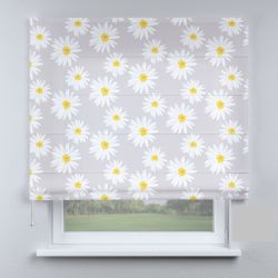 Римська штора з фотодруком ромашки білі