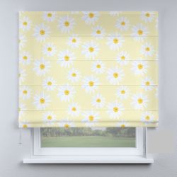 Римська штора DECOLIV ромашки белые на желтом фоне