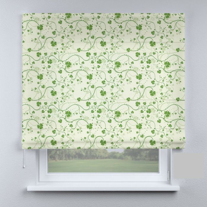 Римська штора з фотодруком салатові вензеля