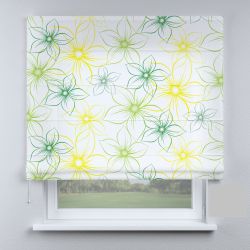 Римська штора з ланцюжковим карнизом салатова квітка