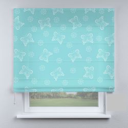 Римська штора з фотодруком метелики на бірюзовому фоні