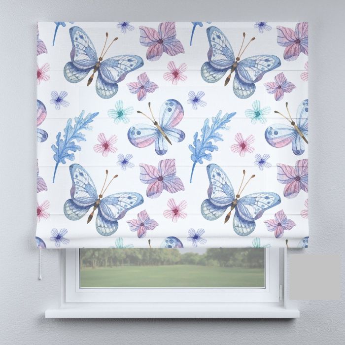 Римська штора з фотодруком метелики сині