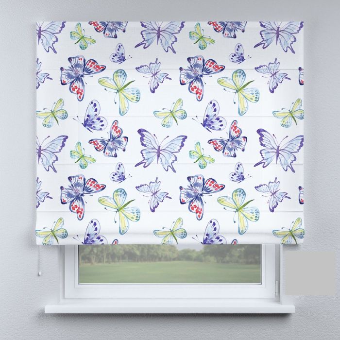Римська штора з ланцюжковим карнизом метелики Каліма