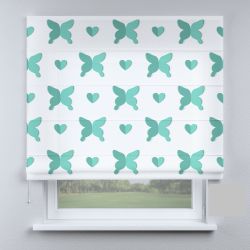 Римська штора з фотодруком метелики Каллима бірюзові