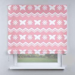 Римська штора DECOLIV бабочки Каллима на розовом фоне