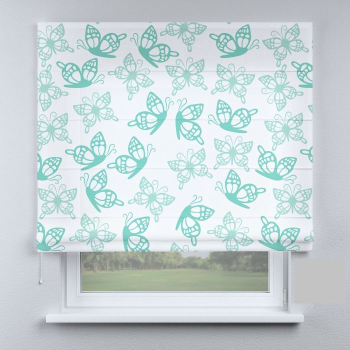 Римська штора DECOLIV маленькая бабочка бирюзовая