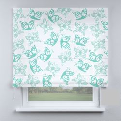 Римська штора з ланцюжковим карнизом маленький метелик бірюзовий