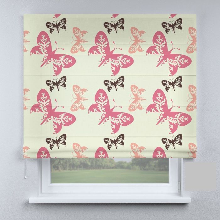 Римська штора з фотодруком метелики весняні різнокольорові