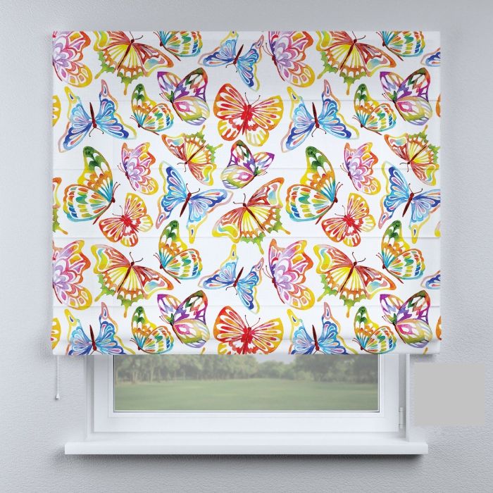 Римська штора з фотодруком метелики різнокольорові весняні
