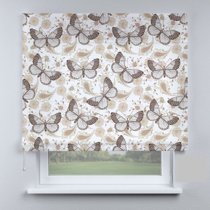 Римська штора з фотодруком метелики коричневі весняні