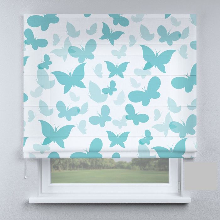 Римська штора DECOLIV бабочки Аполлон бирюзовые
