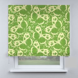 Римська штора з ланцюжковим карнизом метелики Аполлон зелені