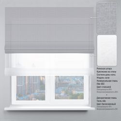 Римська штора День-Ніч Тюль/Льон сірий