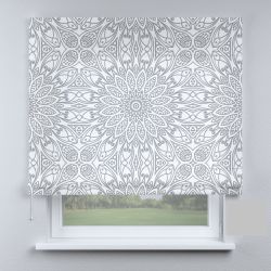 Римська штора з фотодруком французький кантрі з великою сірою квіткою