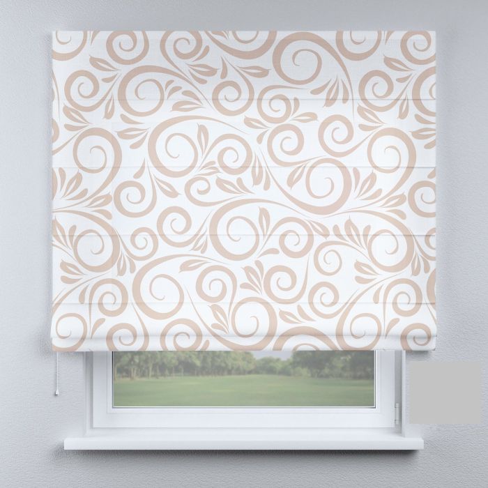 Римська штора з ланцюжковим карнизом французький кантрі з бежевими листями