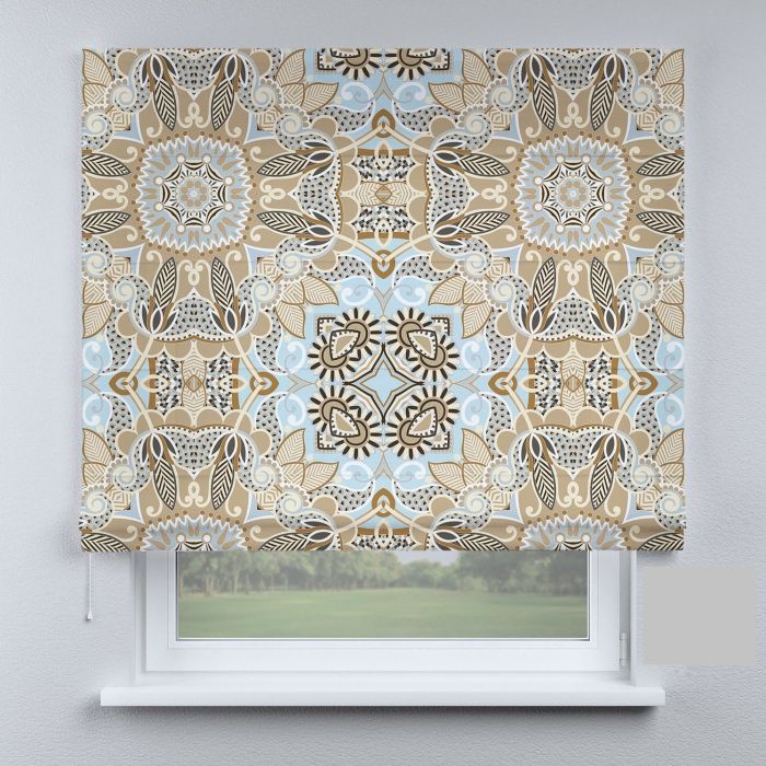 Римська штора з ланцюжковим карнизом французький кантрі коричневий етно