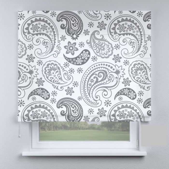 Римська штора з фотодруком сірий великий французький кантрі