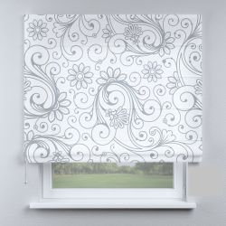 Римська штора з фотодруком французький кантрі ретро сірий з вензелями