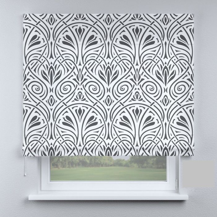 Римська штора з фотодруком ретро з вензелями французький кантрі