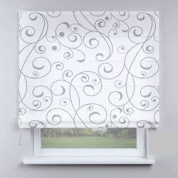 Римська штора DECOLIV модерн с вензелями світло-серыми