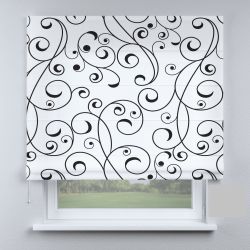 Римська штора з фотодруком модерн з вензелями чорними