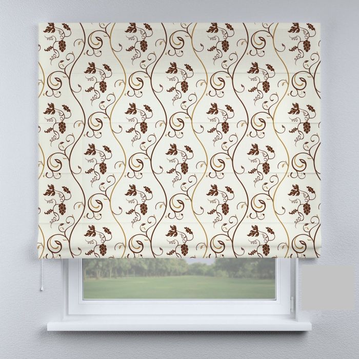 Римська штора з фотодруком модерн з вертикальними вензелями