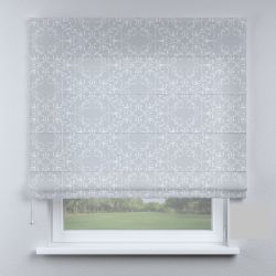 Римська штора з фотодруком вензеля сірі модерн