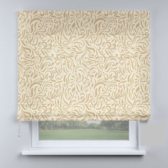 Римська штора з ланцюжковим карнизом вензеля бежеві модерн