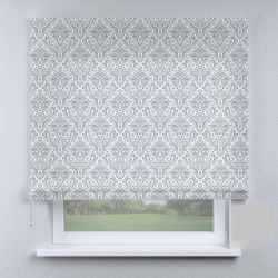 Римська штора з ланцюжковим карнизом сірий модерн із вензелями маленькими