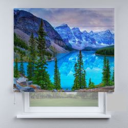 Римська штора з ланцюжковим карнизом озеро блакитне